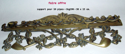 Support ancien pour 10 pipes en bois