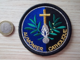 Écusson Militaire Aumônier Catholique Gendarmerie en Tissu
