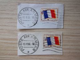 Lot de 2 timbres franchise militaire France 1966