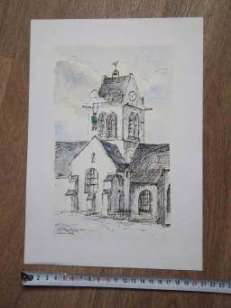 Dessin historique : Parachutiste à Sainte-Mère-Église