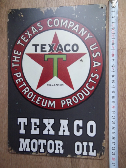 Plaque métal vintage TEXACO Motor Oil 20x30 cm