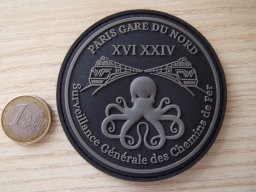 Rare écusson "Surveillance Générale" - Chemin de Fer de la Gare du Nord