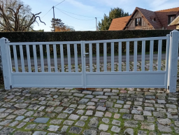 Portail aluminium 2 battants blanc neuf - 2m