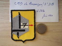 Écusson Militaire de la 7ème Division de Défense Besançon