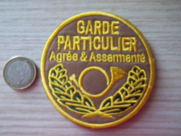 Ecusson poitrine garde particulier homologué rond