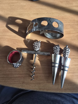 Ensemble d'accessoires Silea en métal argenté des années 1980