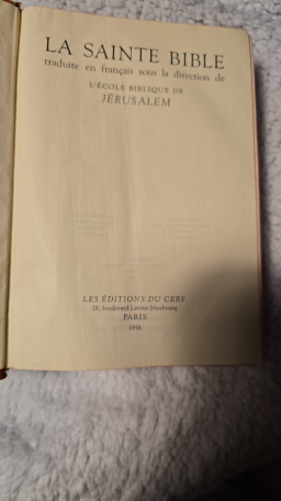 Bible de Jérusalem, Édition 1956 en très bon état