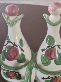 Ensemble Huile & Vinaigre en Céramique Artisanale - Signé CJ