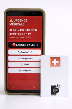 Carte NFC d'urgence pour alertes personnelles