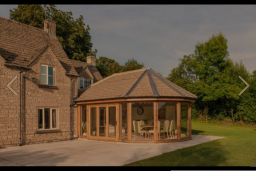 Véranda en bois arrondie 3x6m neuve