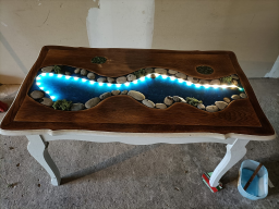 Plateau table basse style rivière en bois