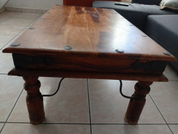 Table basse bois fer forgé