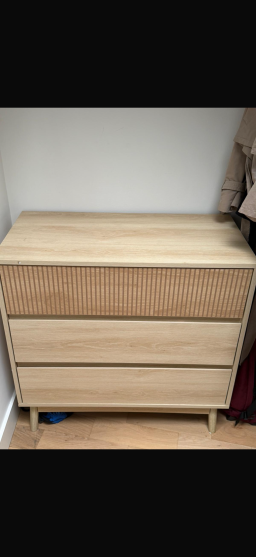 Commode bois style scandinave avec 3 tiroirs