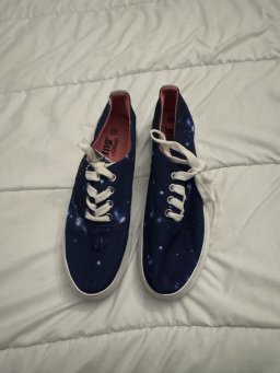 Basket en toile bleu