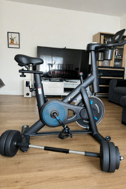 Vélo de spinning avec barre de musculation à vendre