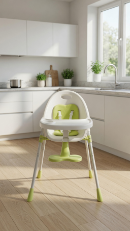 Chaise haute basse bébé évolutive, pratique et confortable