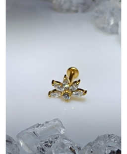 844699piercing oreille strass blanc couleur doré lobe ear bijou oreja ouer lobe