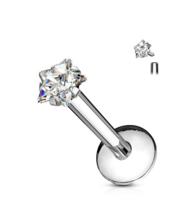 Piercing labret etoile levre contour bouche bijou strass blanc monroe medusa madonna