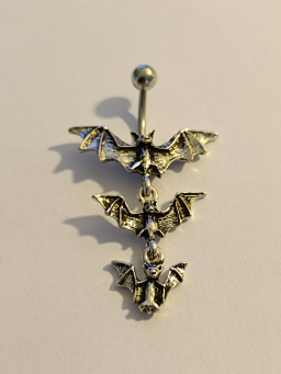 Piercing nombril triple chauve souris bijou ventre halloween aile bijoux femme navel ombligo