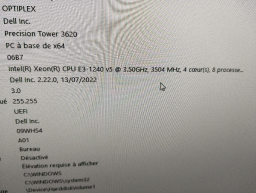 Ordinateur DELL Precision 3620 - Intel Xeon - SSD 512 Go - Parfait état