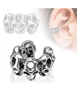 faux piercing oreille avec 6 têtes de mort bijou conch ile aux piercings