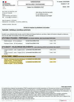 Recherche model pour examen du BAC