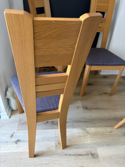 4 chaises en chêne et tissu
