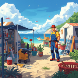 Ouvrier de maintenance camping