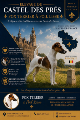 Magnifiques chiots Fox-terrier à poil lisse LOF disponibles