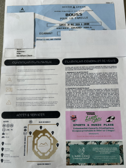 1 billet pour BOUSS à l'Accor Arena le 30/05/2026